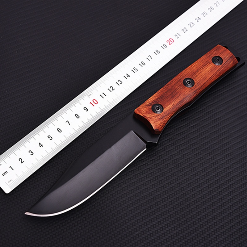 Knife Rosewood Wooden Handle Integrated Keel Stainless Steel Outdoor