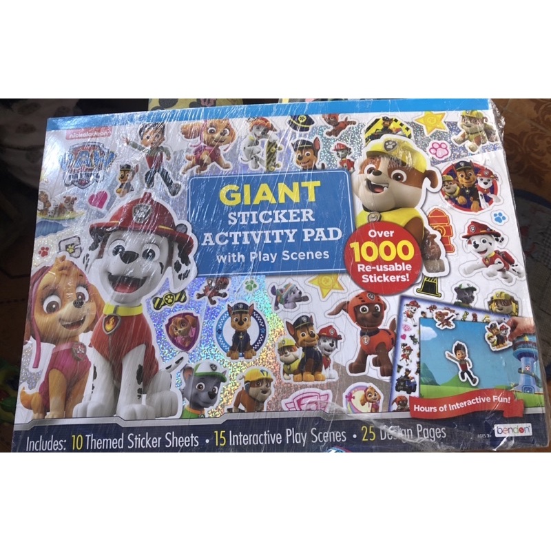 PAWPATROL GIANT STICKER ACTIVITY PAD WITH PLAY SCENES Shopee Philippines