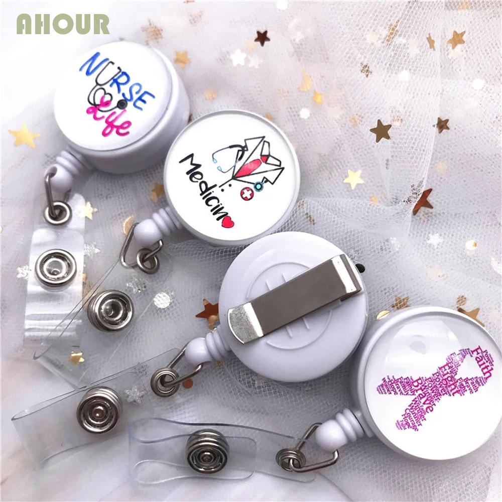 AHOUR Cute Badge Holder Hospital Nurse Doctor Retractable Badge Reel