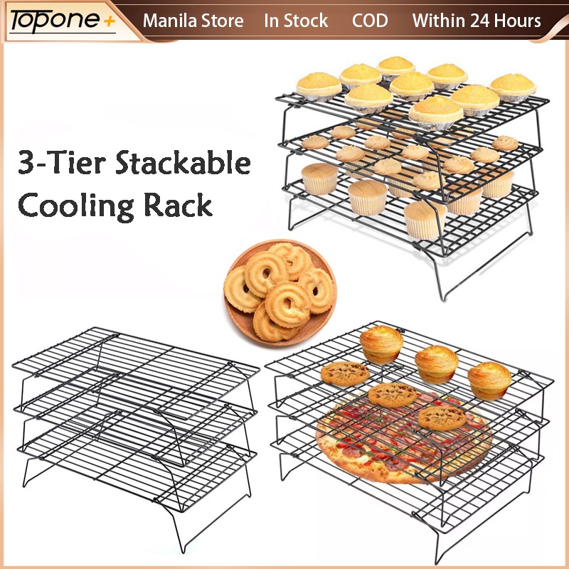 3Tier Stackable Cooling Rack Nonstick Metal Biscuits Bread Cookie