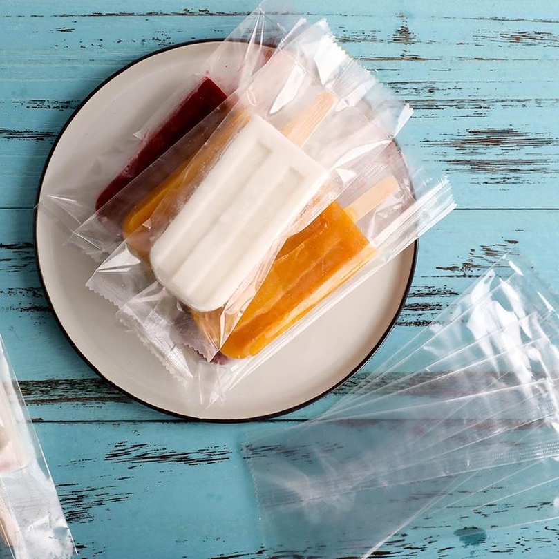 100 Pcs/lot Plastic Ice Pop Bag Transparent Popsicle Bags Fridge Ice