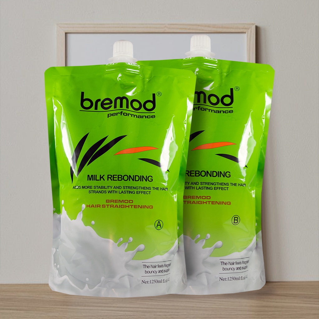 Bremod performance hair rebonding cream milk pouch A&B set 1250ml