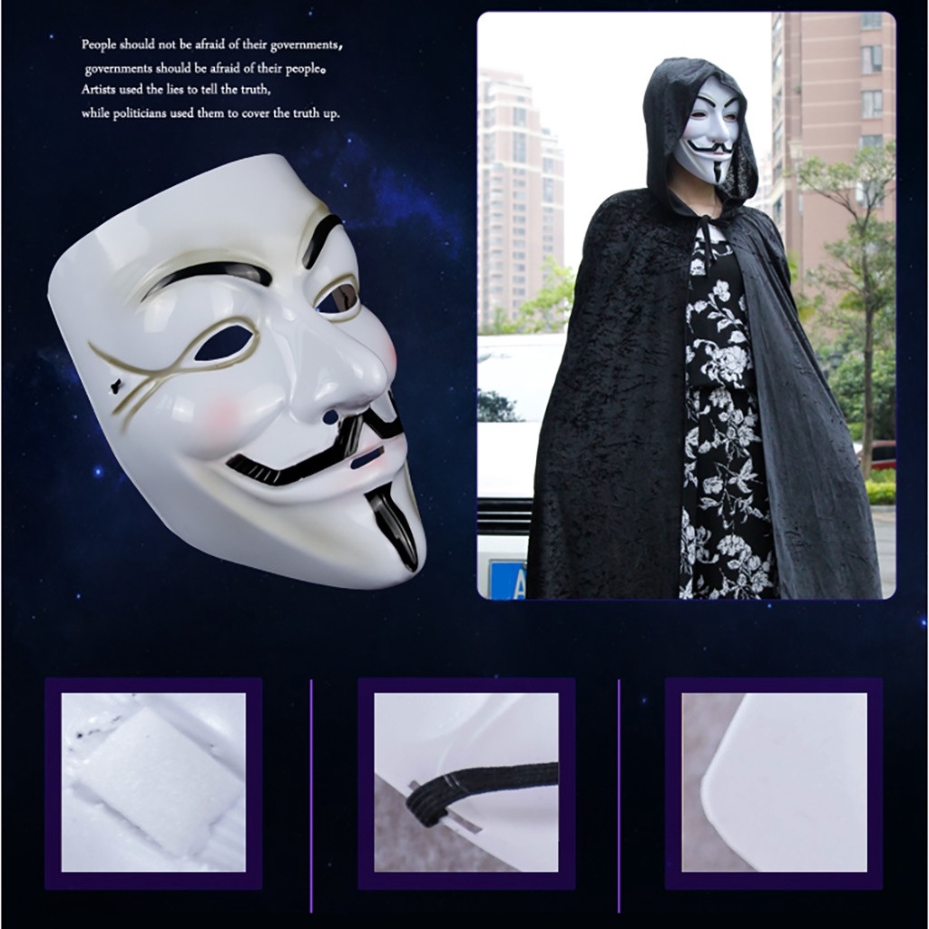 Anonymous Hacker V For Vendetta Games Master Face Mask Fancy Dress