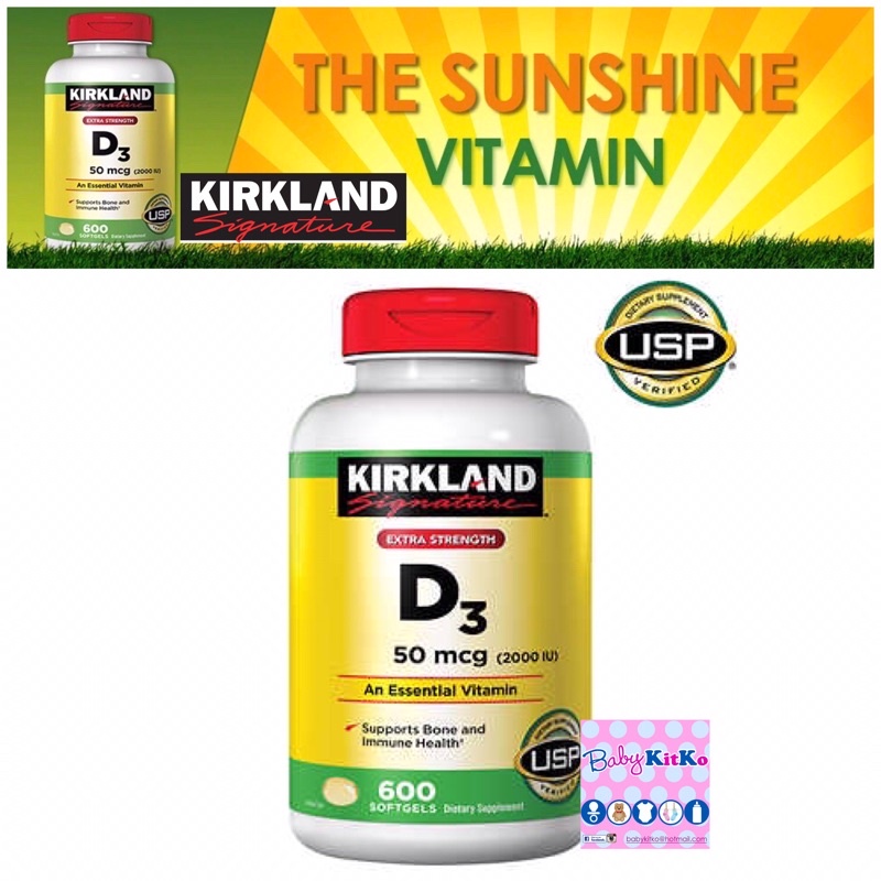 Kirkland Signature Extra Strength Vitamin D3 50 mcg 2000 IU 600 Softgels Shopee Philippines