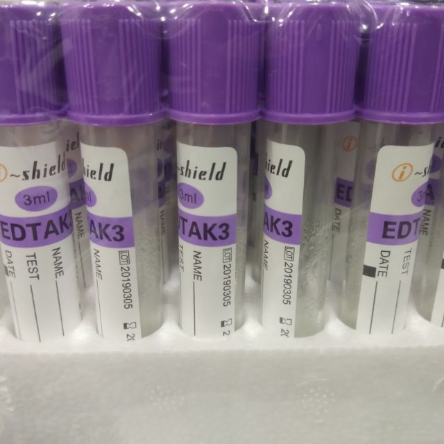 Test tube laboratory for CBC EDTA K3 violet/lavender cap 3ml (1 piece