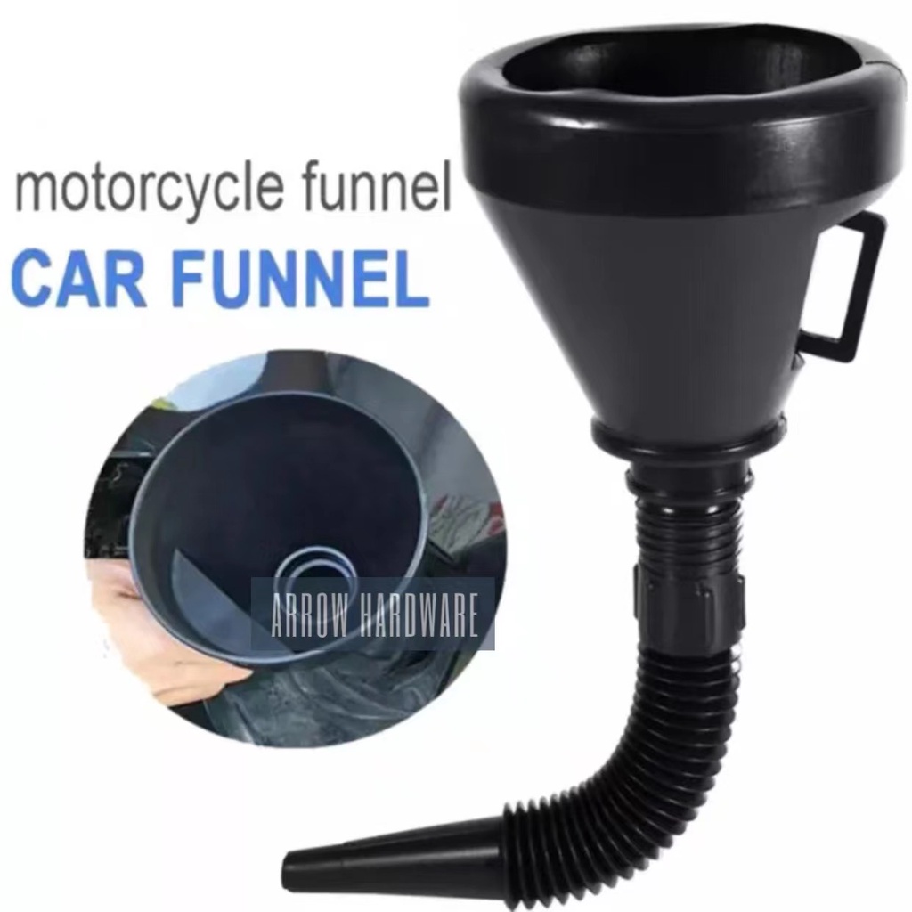 ready stock Universal 2 in 1 Plastic Funnel Car Motorcycle Refueling