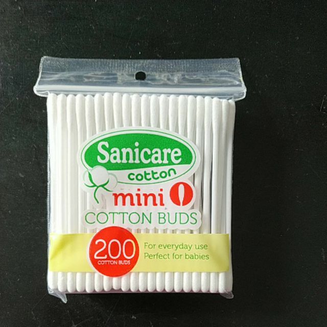Sanicare mini cotton buds for babies 200 tips baby cotton buds small cotton buds Shopee