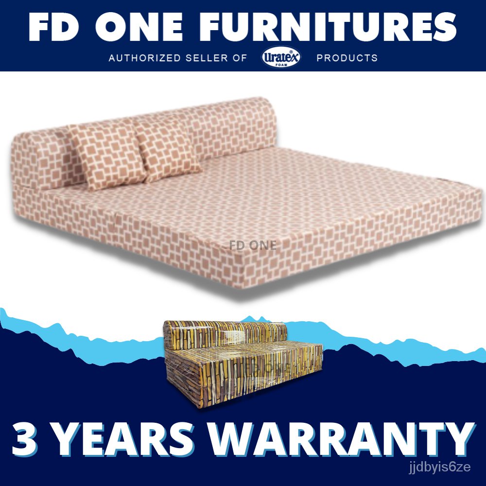 CLASSIC URATEX SOFA BED [ FREE PILLOW ]( NEO SOFA BED ) ALL SIZES 6 INCHES THICKNESS ( S