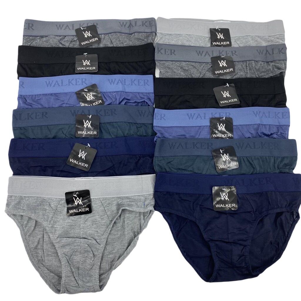 COD Men's Walker 12pcs high quality cotton briefs men's briefs Shopee