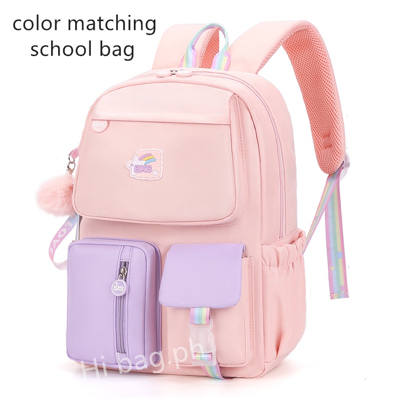 High Quality School Bag For Kids girl color matching backpack
