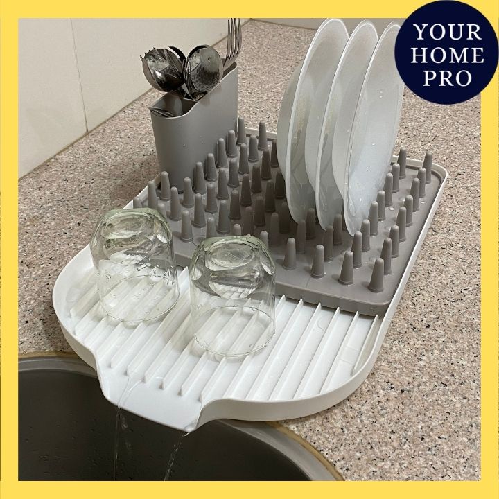 Mini Dish Drainer Rack With Utensils Organizer Holder Lagayan Ng