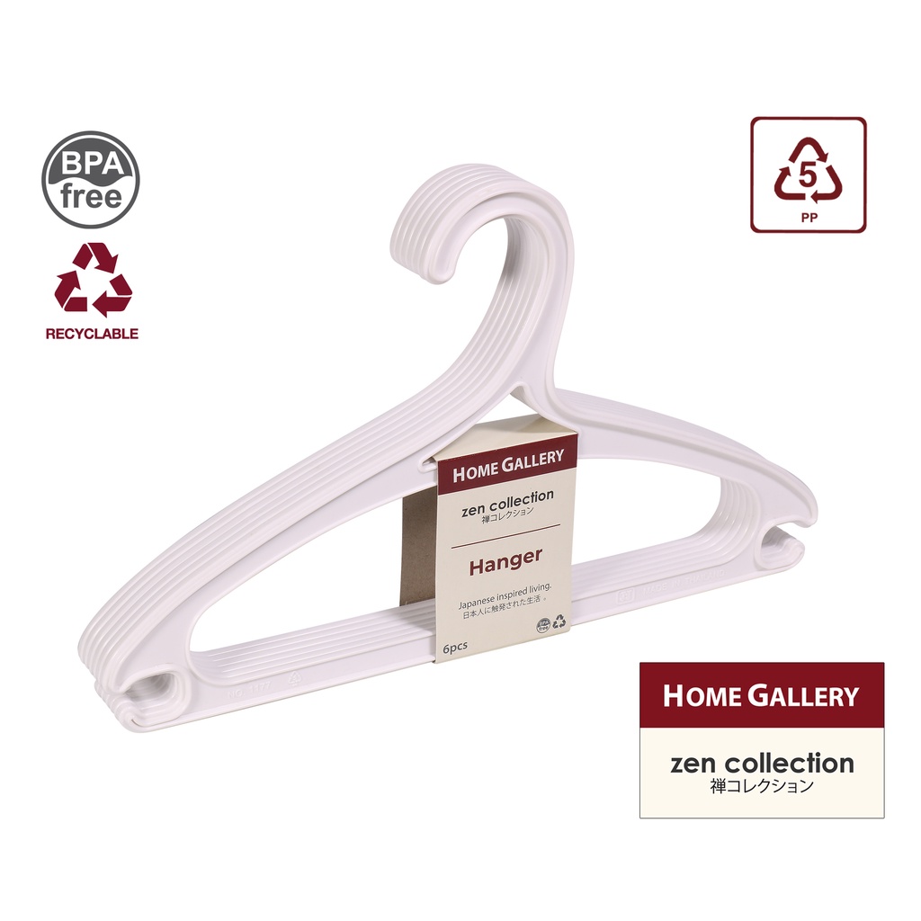 Home Gallery Zen Collection Hanger 6pcs/Set PP (Polypropylene