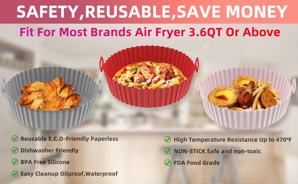 17.5 cm Air Fryer Reusable Silicone Liners for Air Fryer Steamer