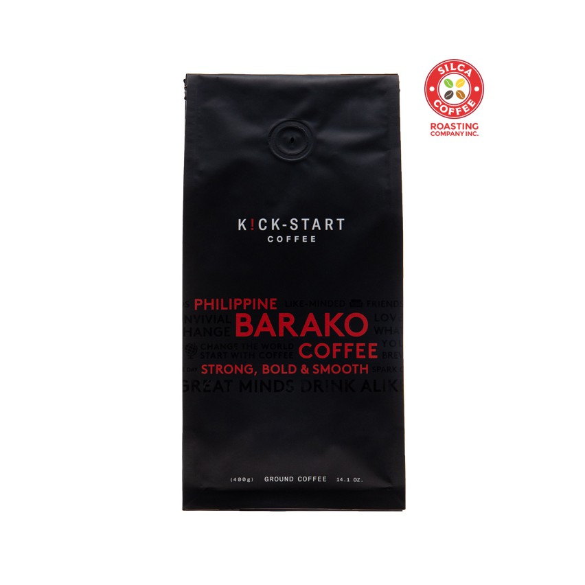 KickStart Philippine Barako Ground Coffee and Whole Beans 400g