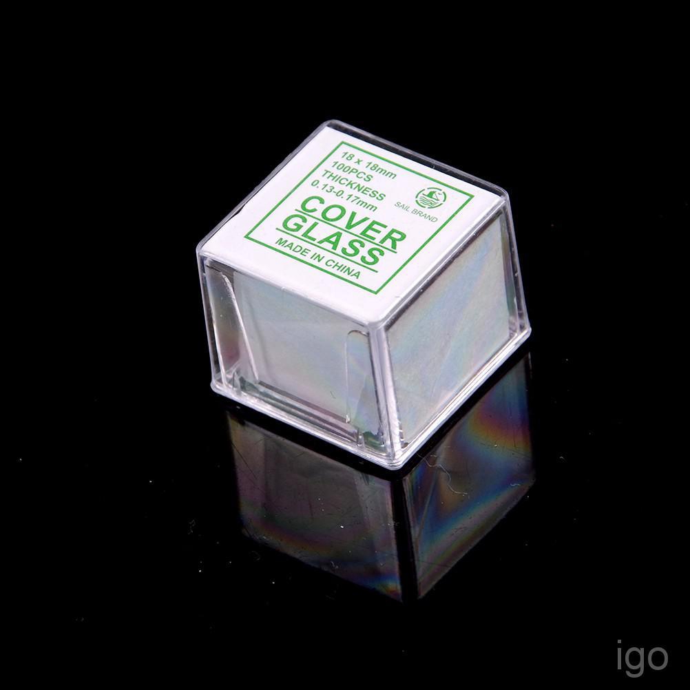 IGO 100 pcs Glass Micro Cover Slips 18x18mm Microscope Slide Covers