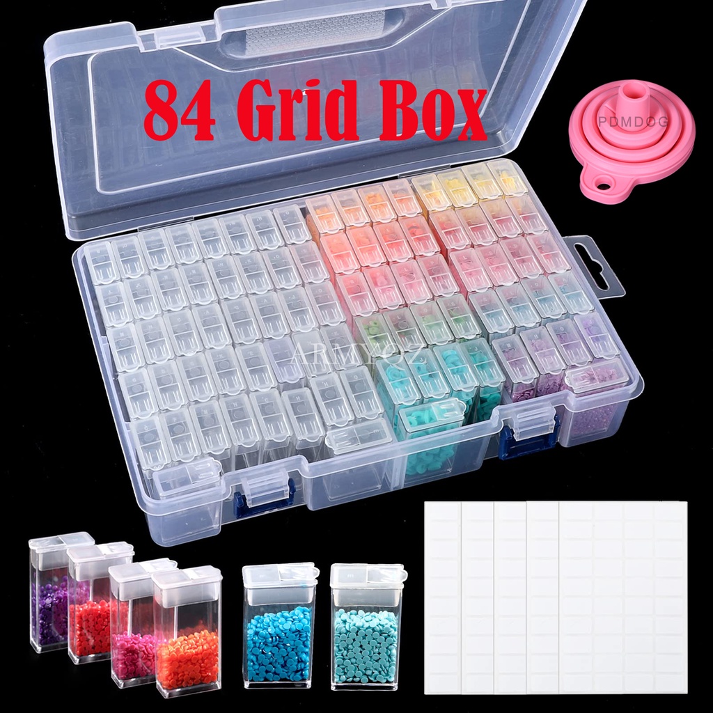 Diamond Painting Storage Containers, 84 Slots Bead Storage Containers