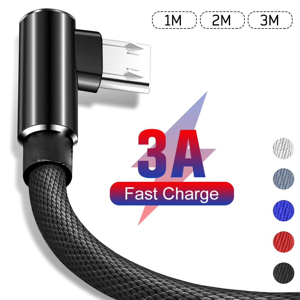1m 2m 3m 3A Portable Micro USB Cable Data Charger For Android Fast