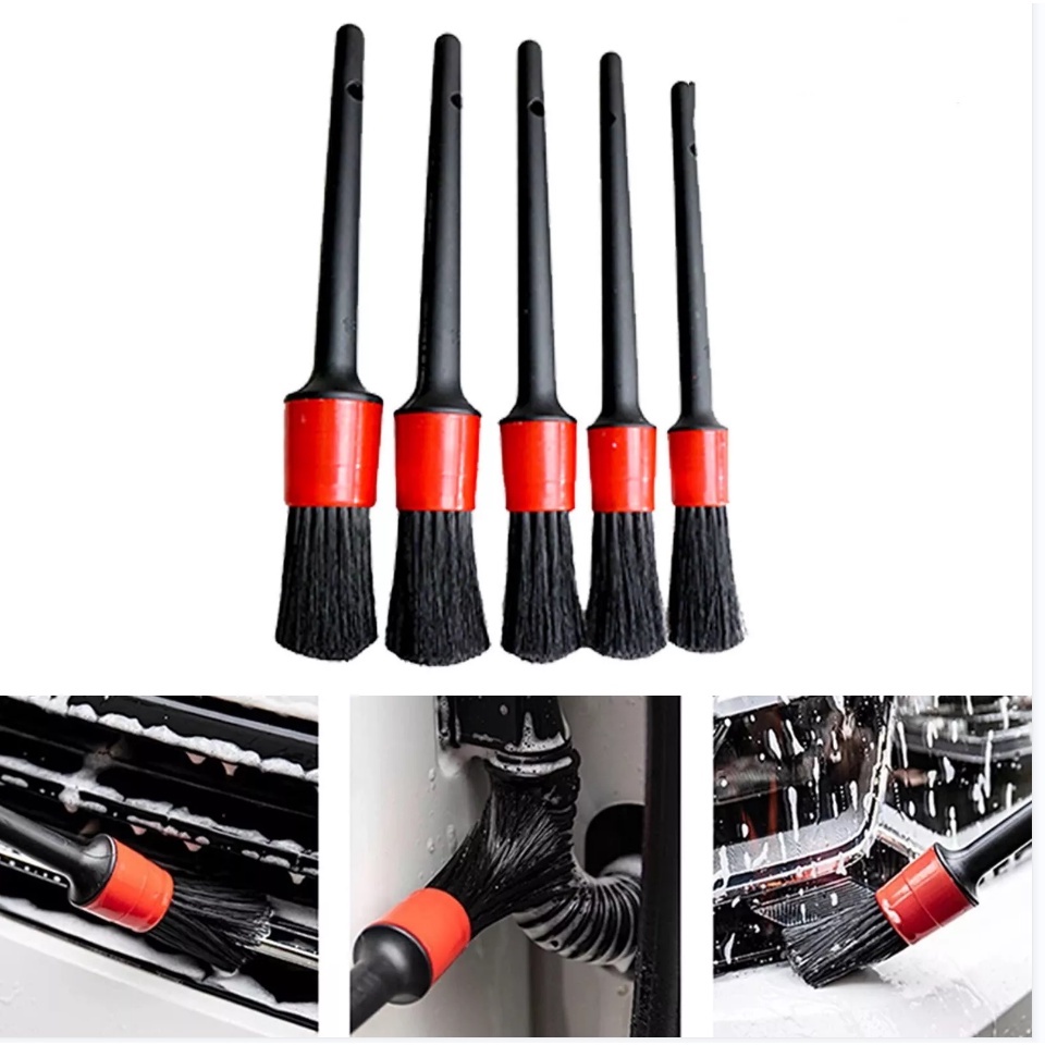 5PCS Car Detailing Brushes Clean Seat Detail Brush Car Wash Slit Brush
