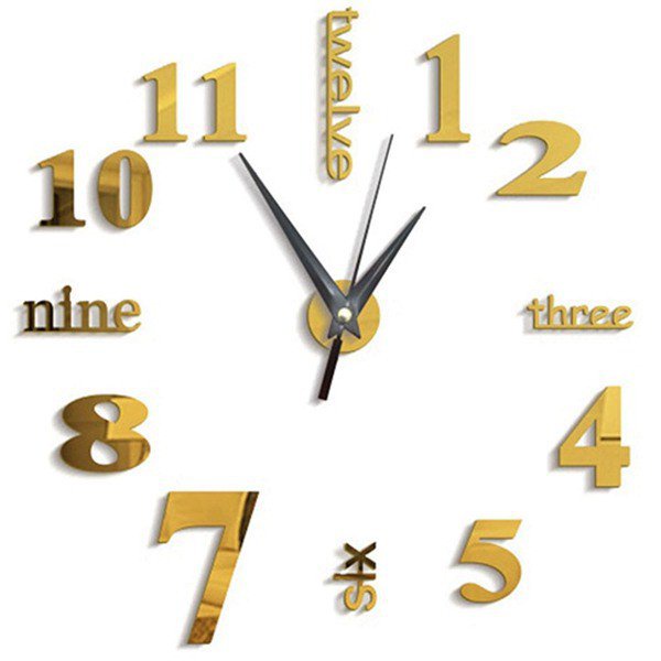 3D Large Wall Clock Mirror Big Watch Sticker Home Decor Unique Gift DIY