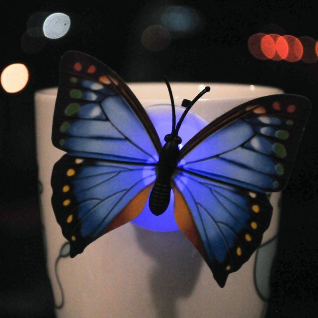 LED Light Night Light 3D Stereo Butterfly Wall Stickers Shopee
