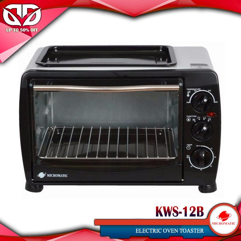 Micromatic KWS12B Automatic Oven Toaster (Black/White) Shopee