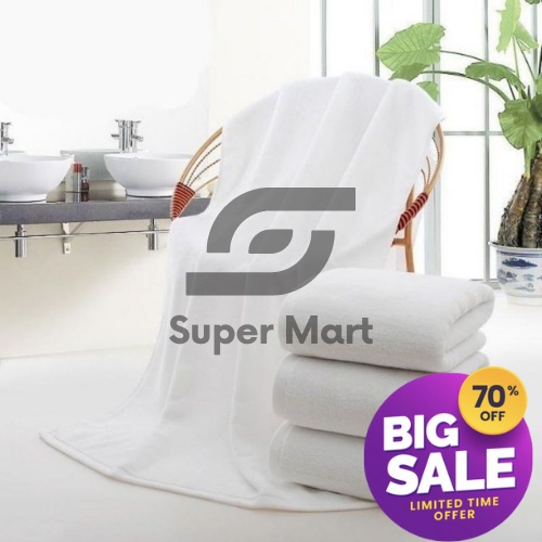 SM Plain White Cannon Bath towel (Tuwalya 70x140cm) Shopee Philippines