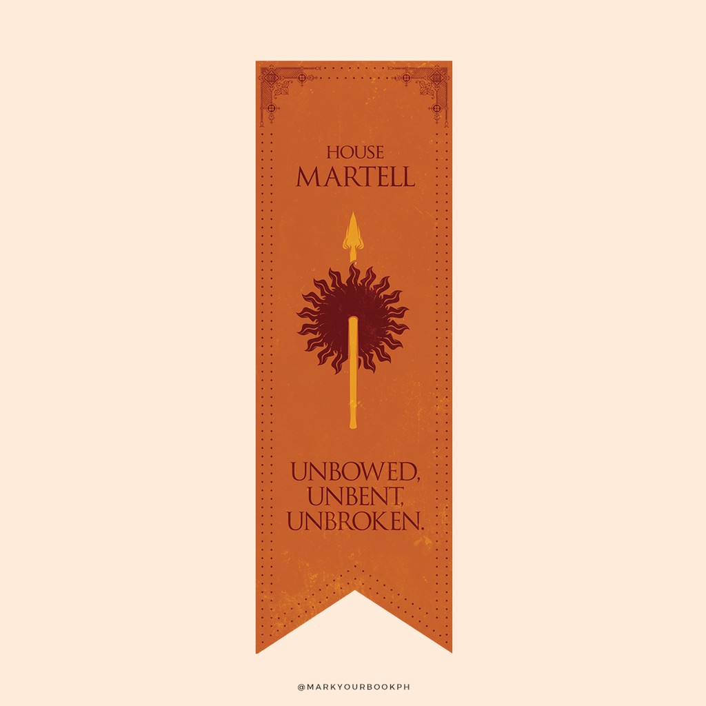 Game of Thrones House Martell Banner Bookmark Shopee Philippines
