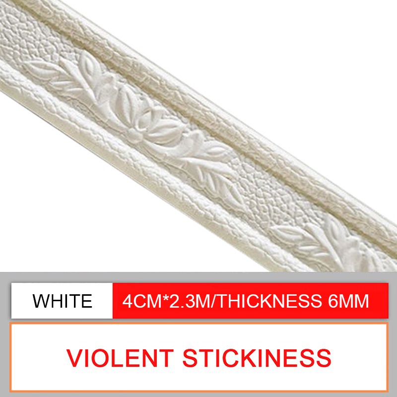 2.3M 3D Molding Wall Paper Design Wall Decor Boarder Wall Sticker Self