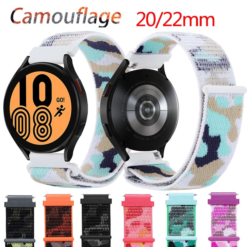 22mm 20mm Camouflage Nylon Velcro Loop Band Quick Release Strap For