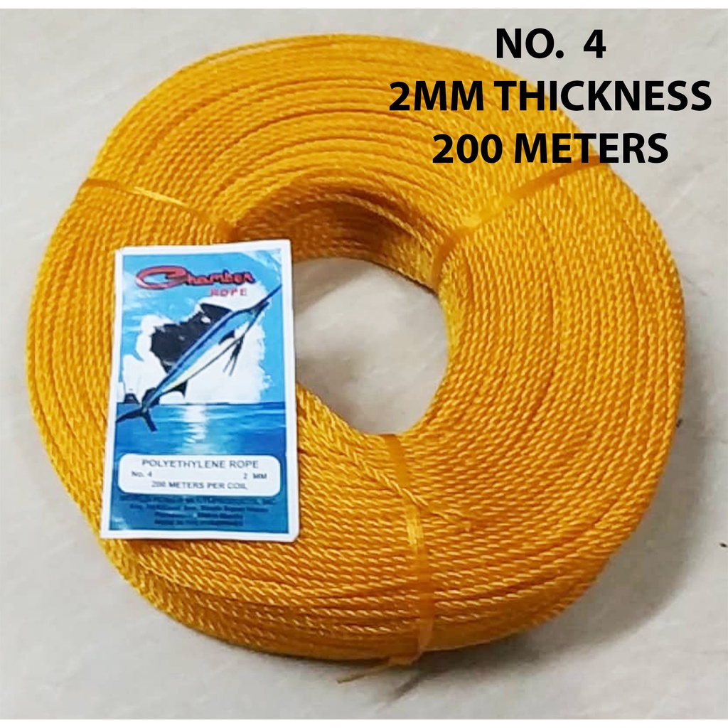 NYLON ROPE NO. 4 ( 2MM THK X 200 MTRS LONG ) TALI LUBID RAMDOM COLOR DEPENDE SA GAWA NG FACTORY