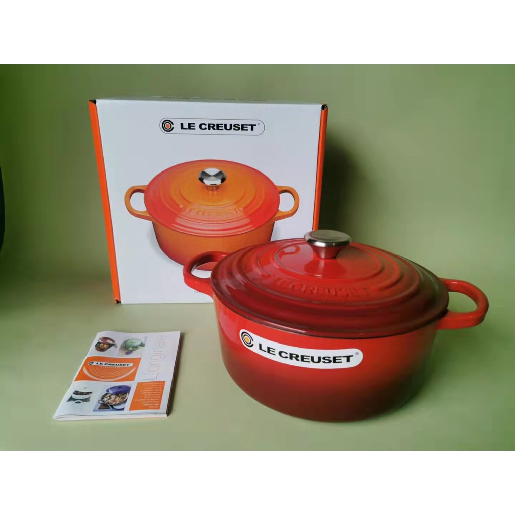 Le Creuset enamel cast iron pot 24cm saucepan Mummy pan round pan pan simmer pot stew Shopee