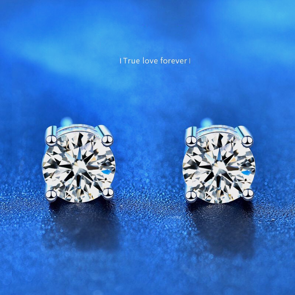 Real Moissanite earrings /S925 earrings stud/GRA 3/4/5/6/6.5 mm