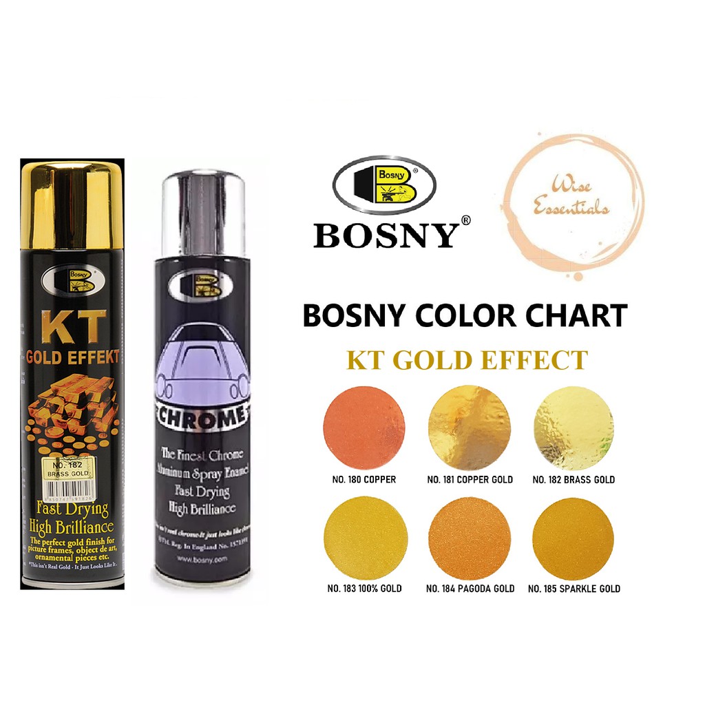 BOSNY KT Gold Effect/Chrome Finish Spray Paint Shopee Philippines