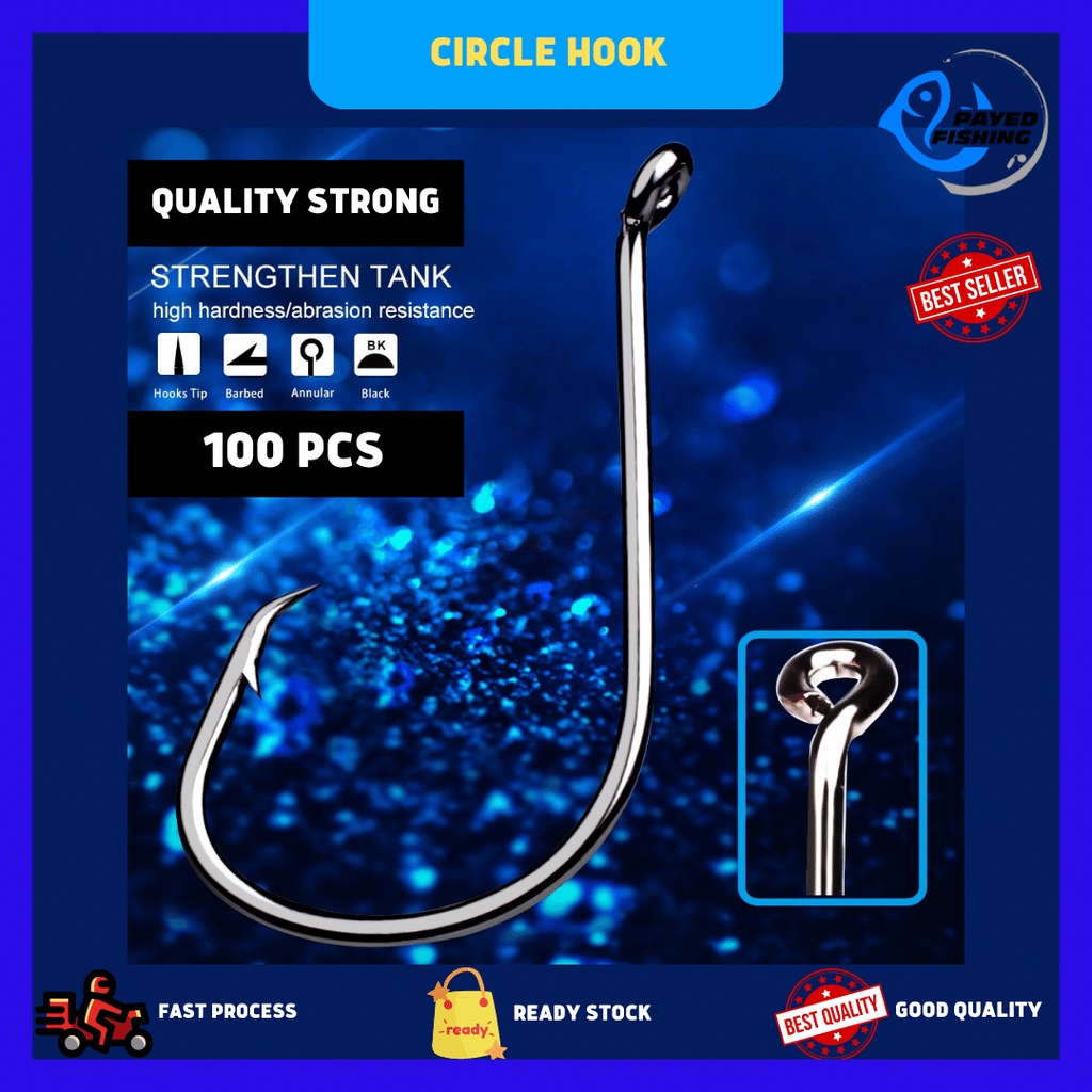 [100Pcs] Large Circle Hook, Big Hook type Circle Hook Suitable For All