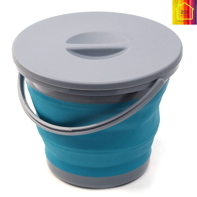 Folding Bucket With Lid Collapsible Foldable Bucket Water Bucket 5 L