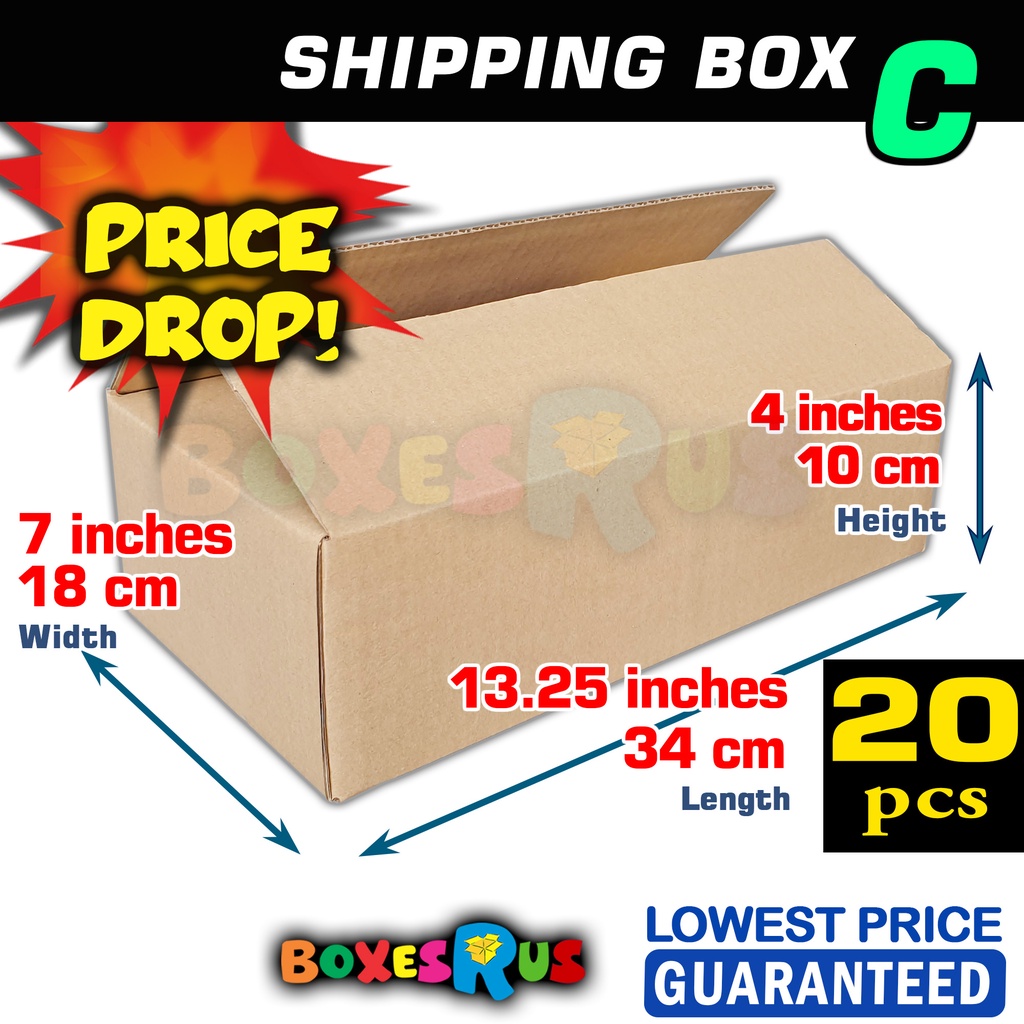 Shipping Box C 20 pcs Corrugated Shoe Box Carton Size 13.25 x 7 x 4