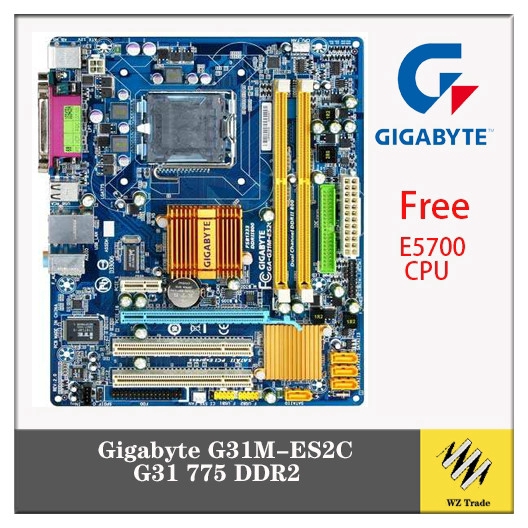 WZ Gigabyte G31MES2C G31 775 DDR2 Intel Motherboard (Free E5xxx CPU
