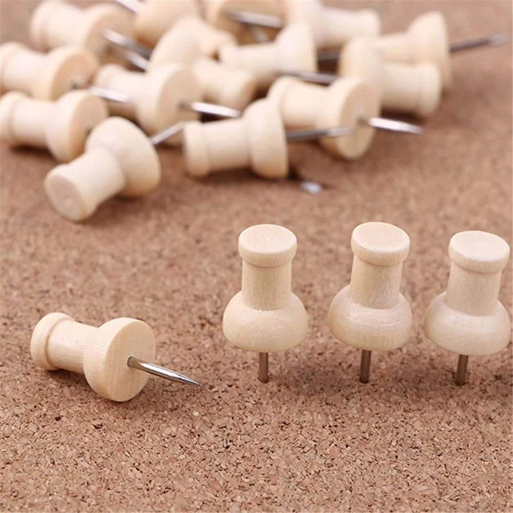 Map Thumbtack Wood Push Pins Diy Thumb Tacks For Photos Cork Board