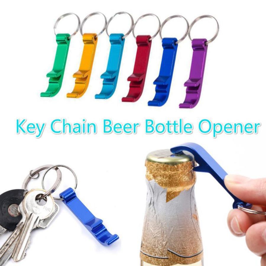1PCS Bottle Openers Keychain 4 in 1 Pocket Aluminum Can Opener Can Openers Wedding Gift Tool