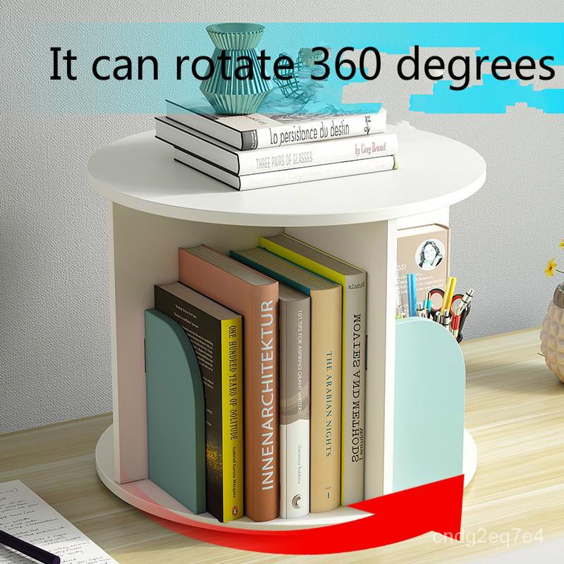 Kids book shelf Rotating desk bookcase desktop small bookshelves