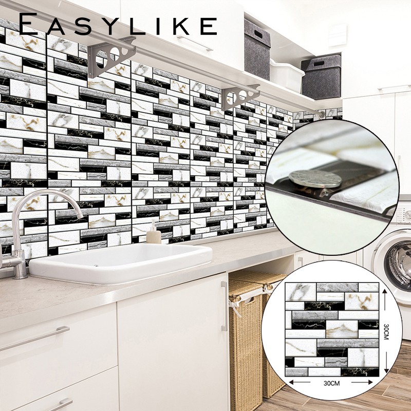 3D Tile Sticker Waterproof Self Adhesive Wallpaper Thicken PVC wall