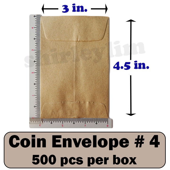 Kraft Coin Envelope Size No. 4 (500 pcs) Brown 3 in. x 4.5 in. Shopee Philippines