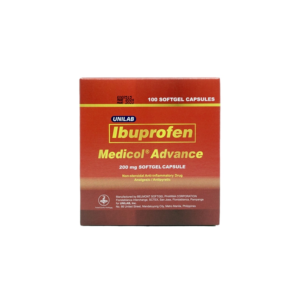 Medicol Advance Ibuprofen 200mg Softgel Capsule (10 pcs/pack) Shopee