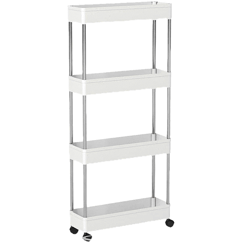 4 Layer Moving Rack Kitchen Storage Shelf Wall Home Bedroom