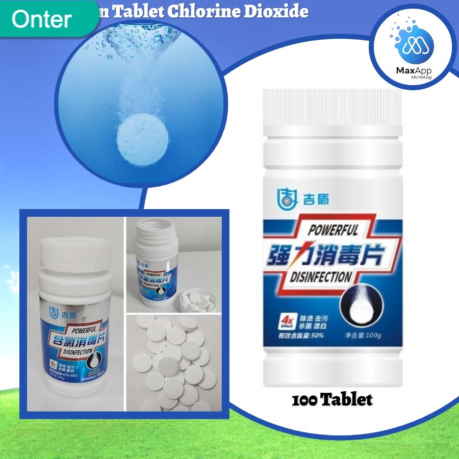 Lowest price 100 pcs Chlorine Dioxide Disinfection Tablets Effervescent Tablets Home Use Low