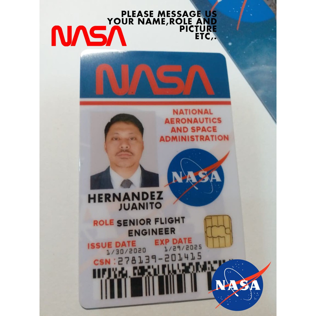 NASA ID Card Personalized PVC ID (CUSTOMIZABLE) Shopee Philippines