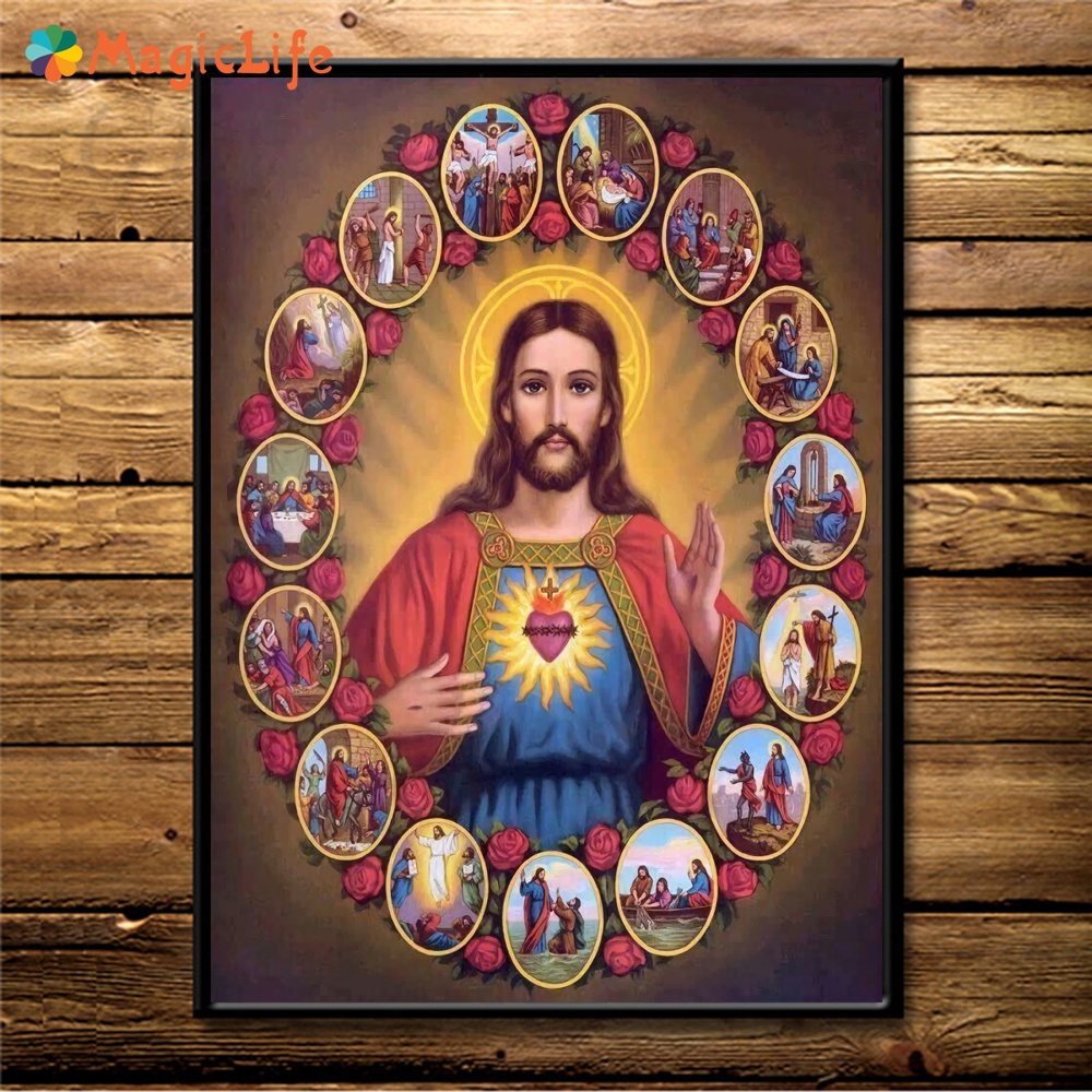 Jesus Christian Religion Wall Art Canvas Painting Priest Wall Pictures