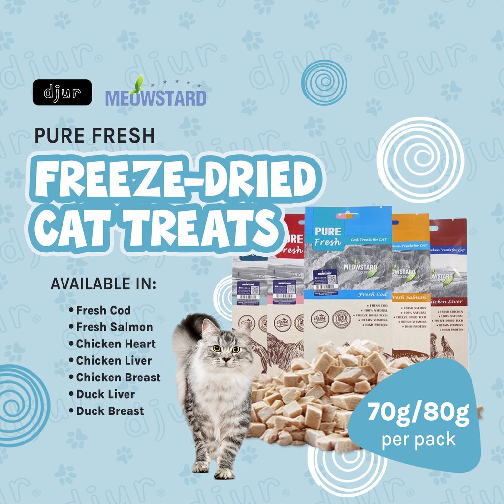 MEOWSTARD Pure Fresh Cat FreezeDried Treats for Cats 70g80g Shopee