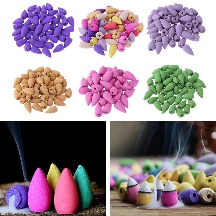 50 Pcs Backflow Incense Cone Insenso For Bad Spirit//Waterfall Backflow
