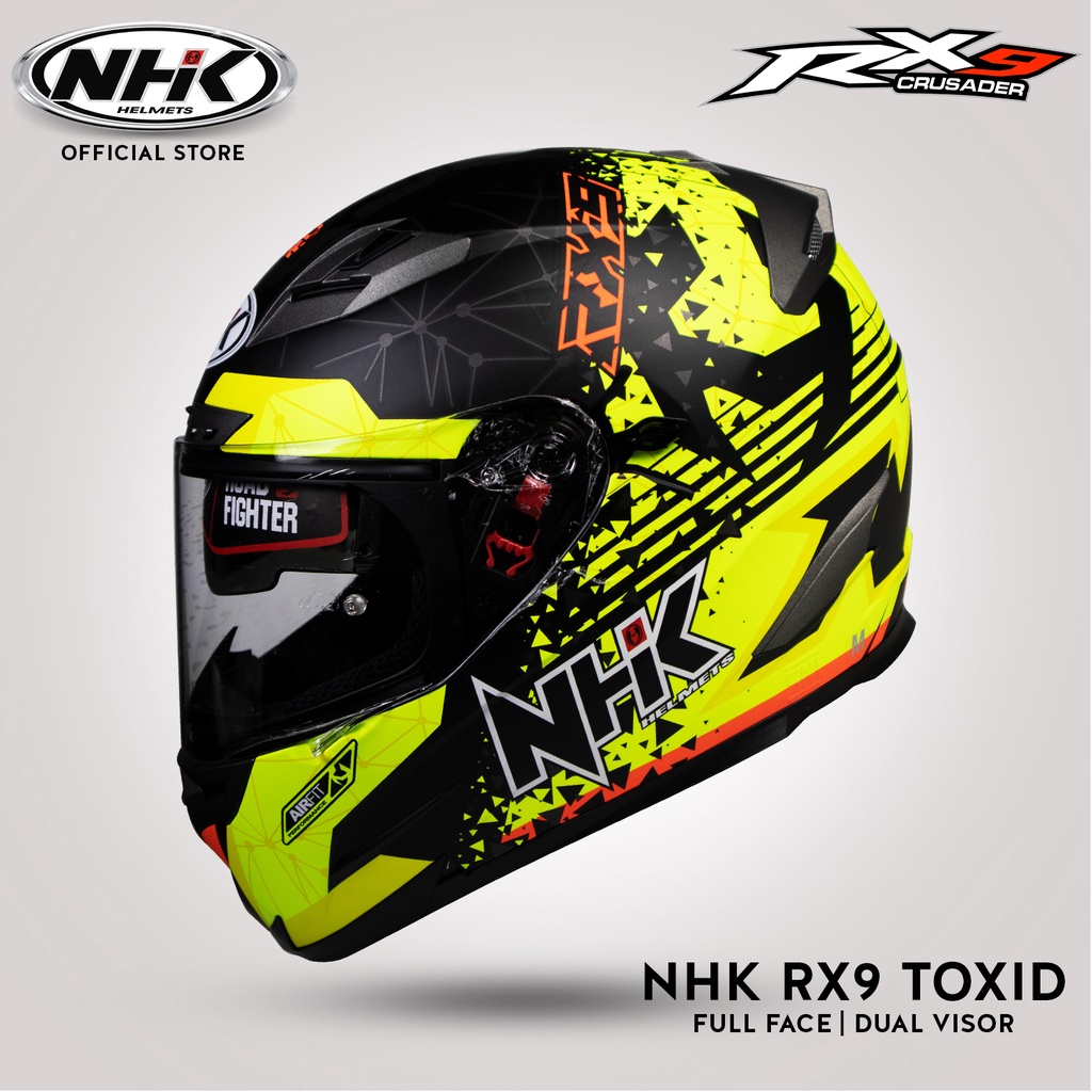 NHK Helmet RX9 TOXID I Full Face Dual Visor free NHK ARMSLEEVES NHK